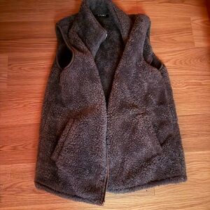 Cozy Gray Sherpa Vest